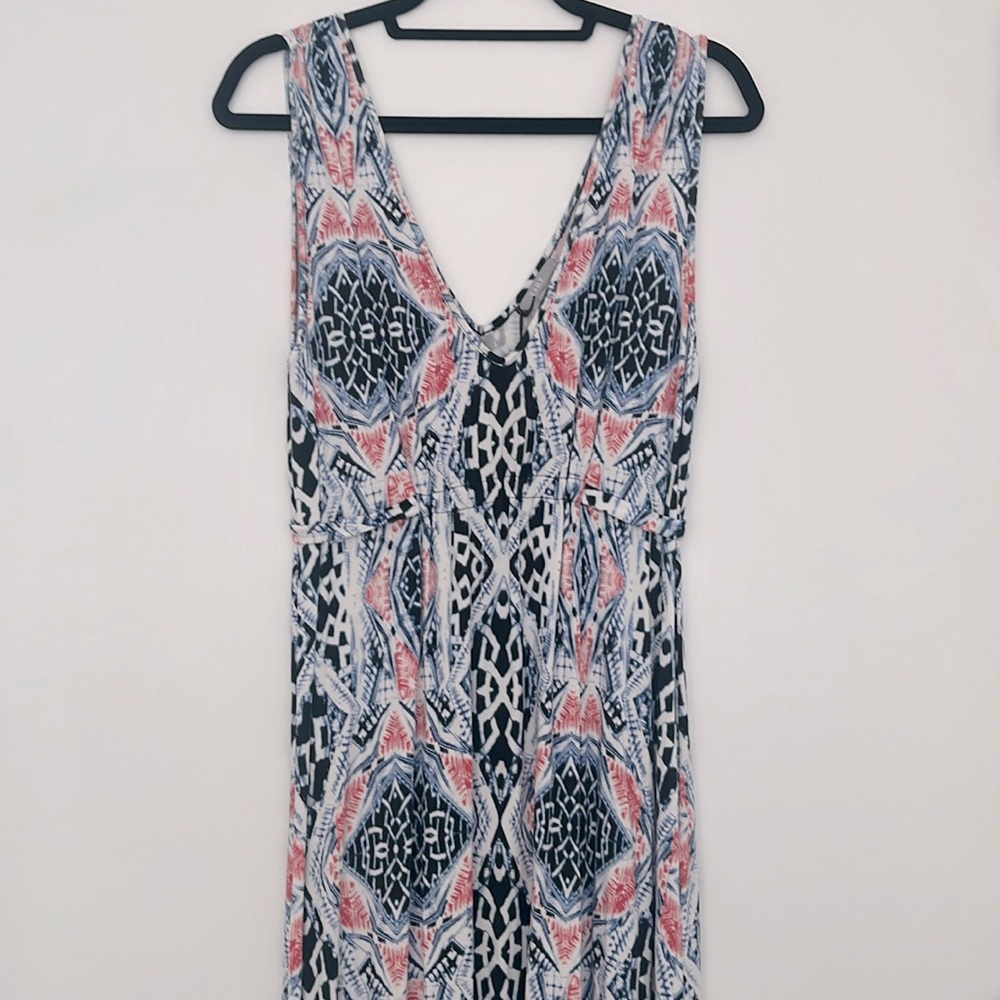 NWT- Tart Sleeveless Maxi Jersey Dress - Blue and Coral